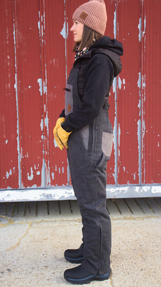 Zippered Leg Dark Charcoal Insulated Overall