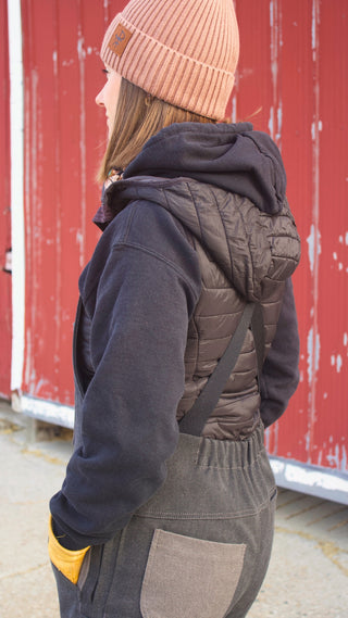 Zippered Leg Dark Charcoal Insulated Overall