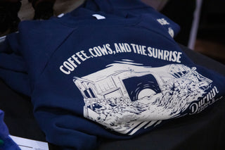"Coffee, Cows, and the Sunrise" Cropped Crewneck Sweatshirt
