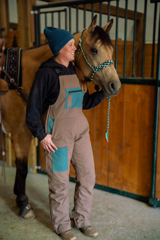 Zippered Leg Turquoise Sand Insulated Overall