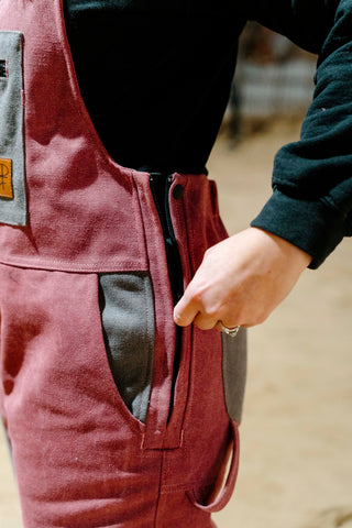 Zippered Leg Saratoga Rose Insulated Overall